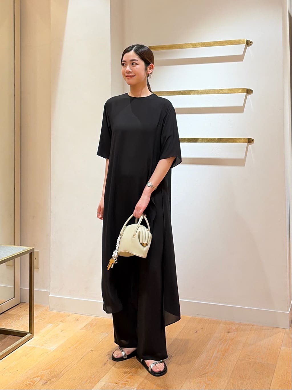 ＜MARW UNITED ARROWS＞シフォン スリット ワンピース　ブラック BEAUTY&YOUTH UNITED ARROWS | <MARW UNITED ARROWS>シフォン スリット
