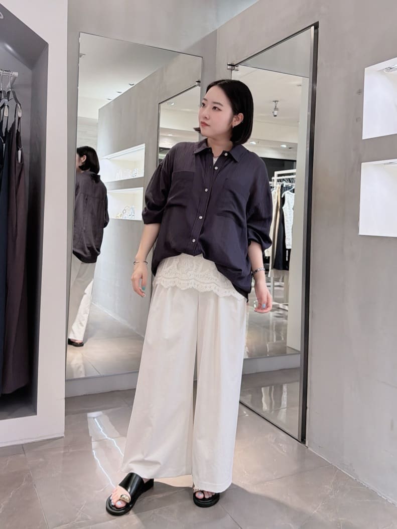 DOUDOU | 袖リブシアーデニムシャツ | Rakuten Fashion(楽天