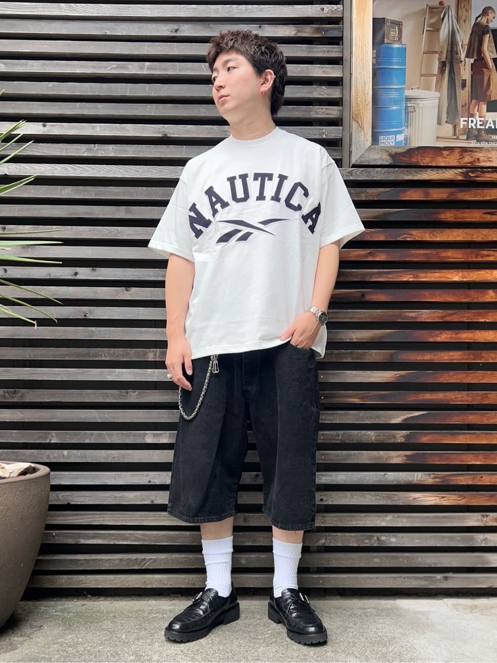 FREAK’S STOREの【Exclusive】 Reebok×NAUTICA ダブルネーム アーチロゴ クルーネックTシャツ ショートスリーブ 25AWを使ったコーディネートを紹介します。｜Rakuten Fashion(楽天ファッション／旧楽天ブランドアベニュー)7223362