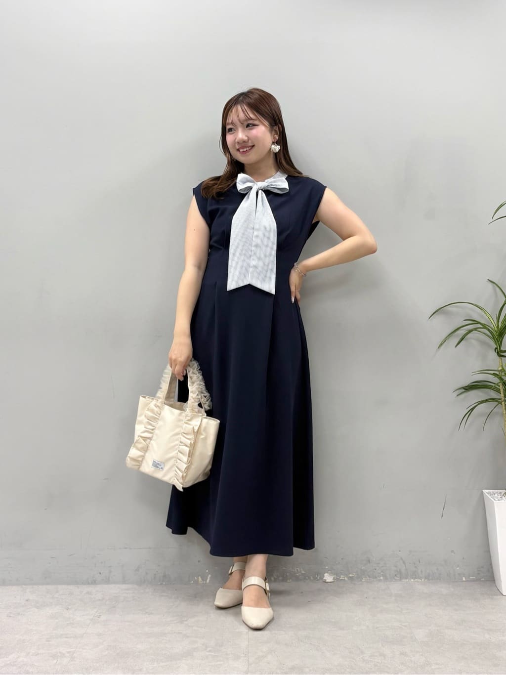 natural couture | リボン付きノースリワンピース | Rakuten Fashion