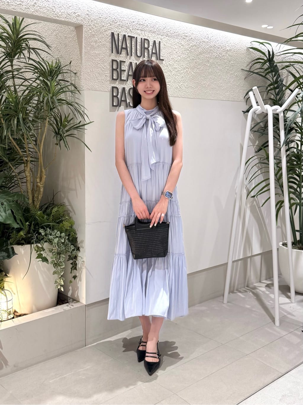NATURAL BEAUTY BASIC | バックリボンティアードワンピース | Rakuten