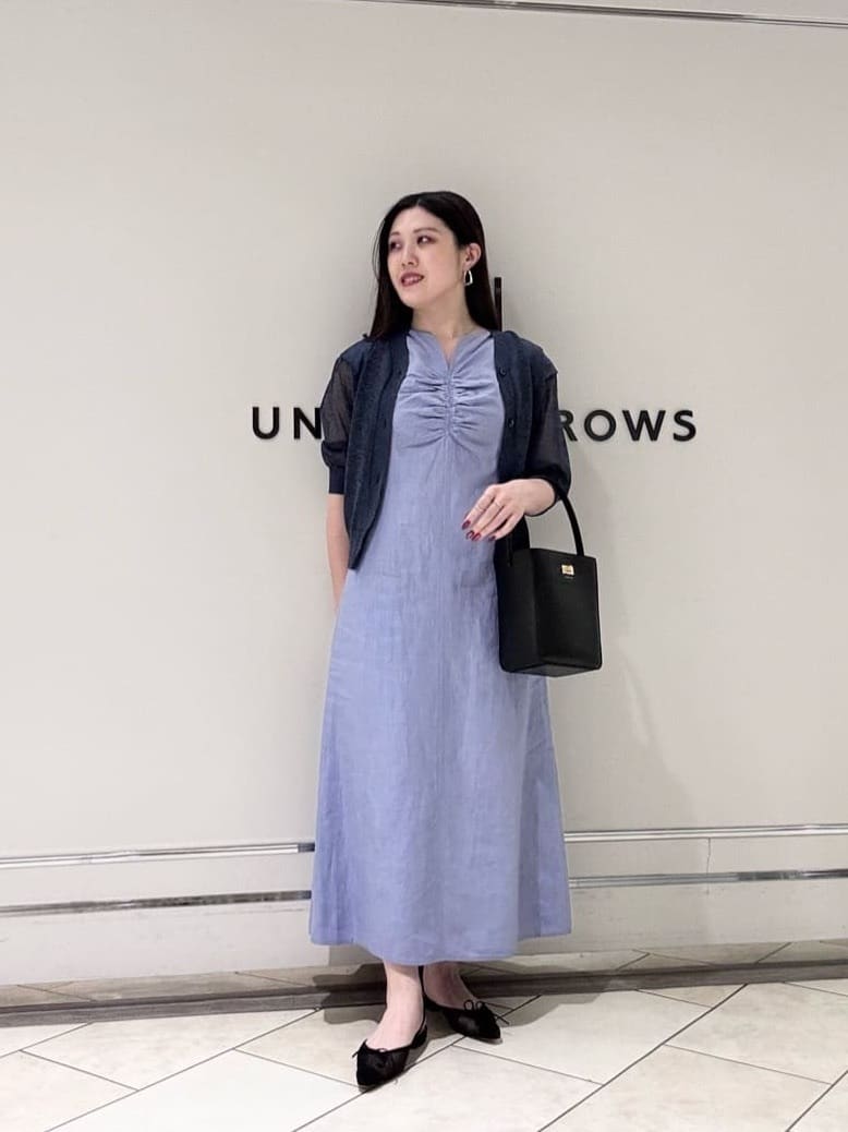 UNITED ARROWS | リネン シャーリング スキッパー ワンピース