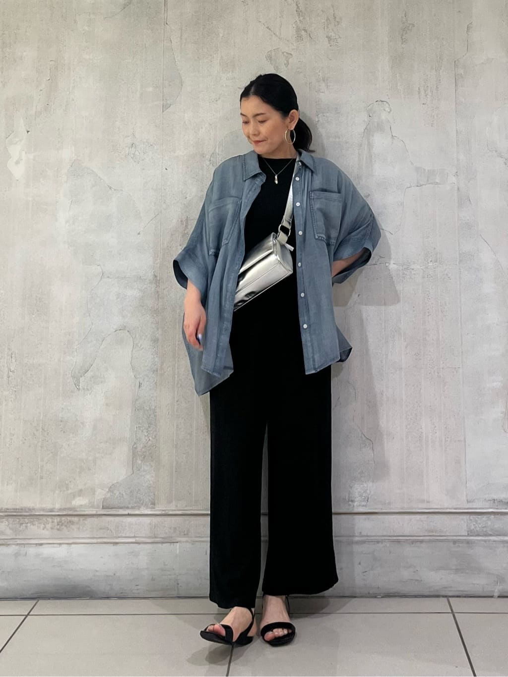 BEARDSLEY | シフォンデニムポンチョシャツ | Rakuten Fashion(楽天