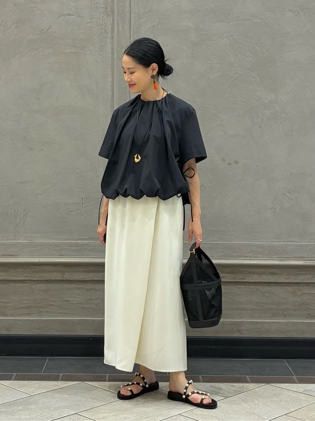 UNITED ARROWS | COMFY ラップ マキシスカート WHITE -防汚 UVカット