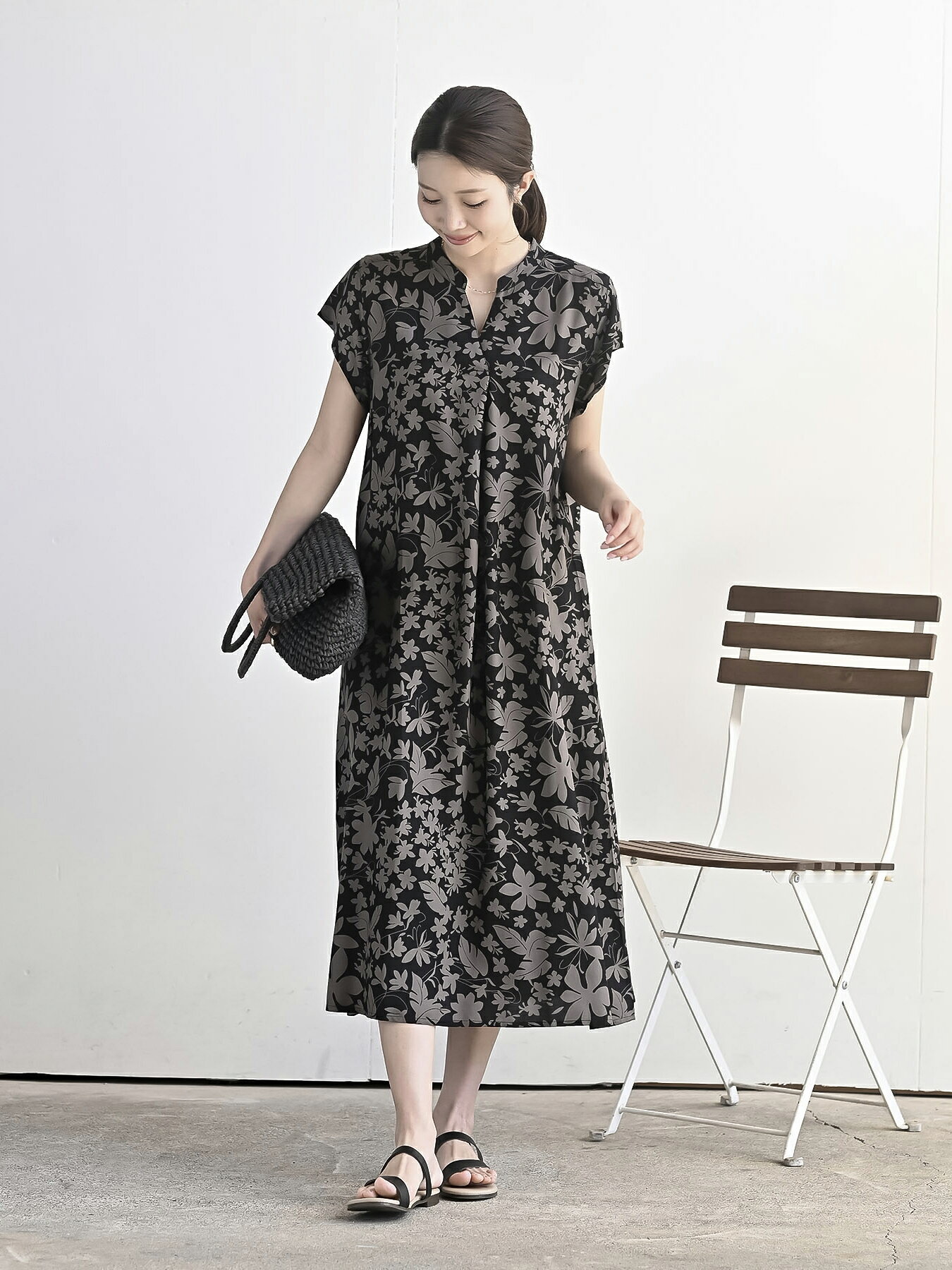 rps | レーヨンノーカラースキッパーワンピース | Rakuten Fashion
