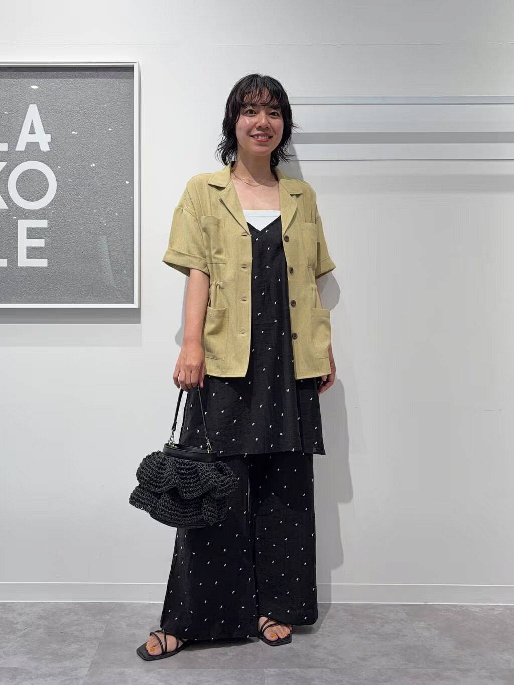 LAKOLE | <接触冷感>ドット刺繍イージーパンツ | Rakuten Fashion(楽天