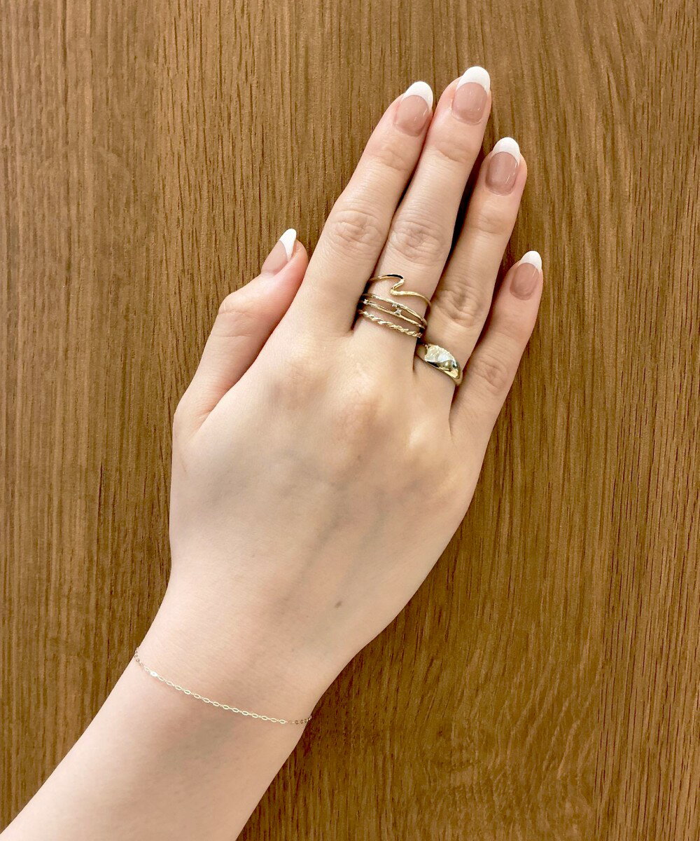 ete | [レイヤード] K10YG ウェーブ リング | Rakuten Fashion(楽天