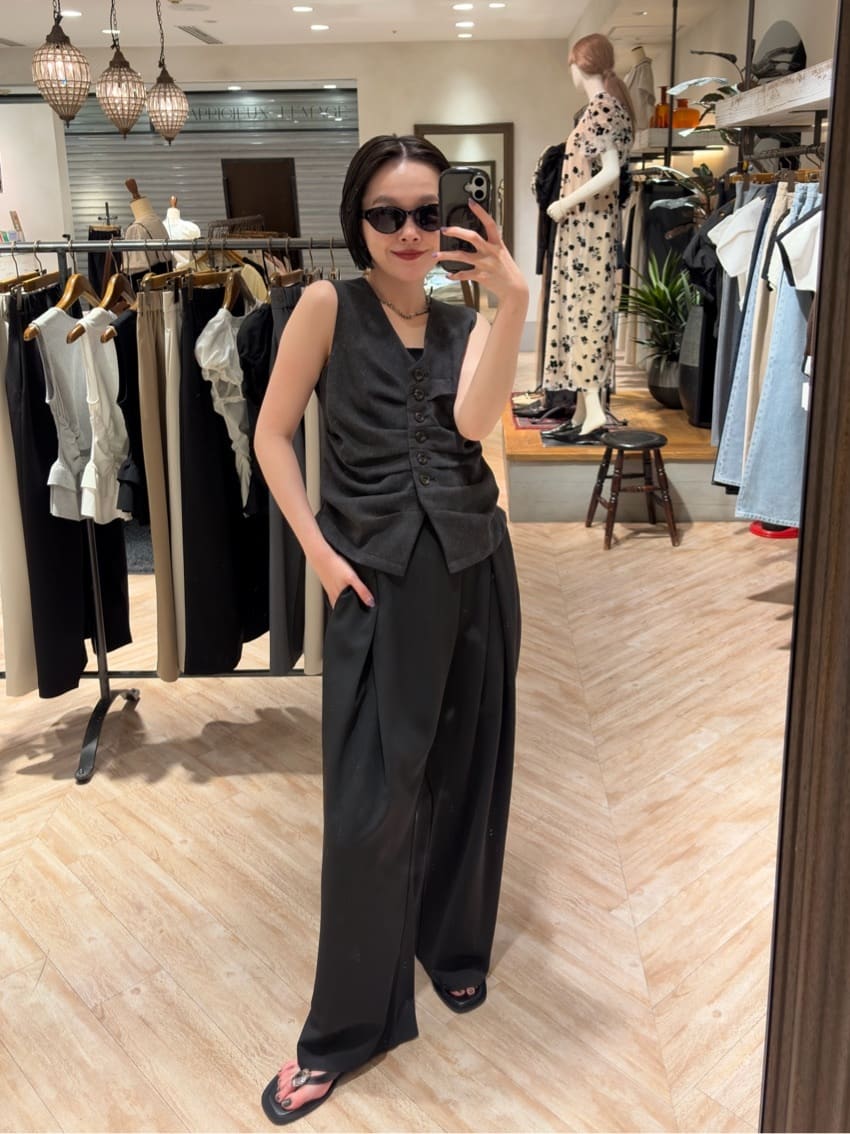 CAPRICIEUX LE'MAGE | リネンタッチギャザーベスト | Rakuten Fashion