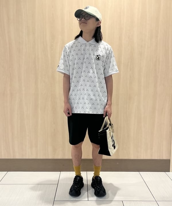 BEAMS GOLF | <MEN>Disney / ミッキーマウス / 総柄 ポロシャツ(吸水速