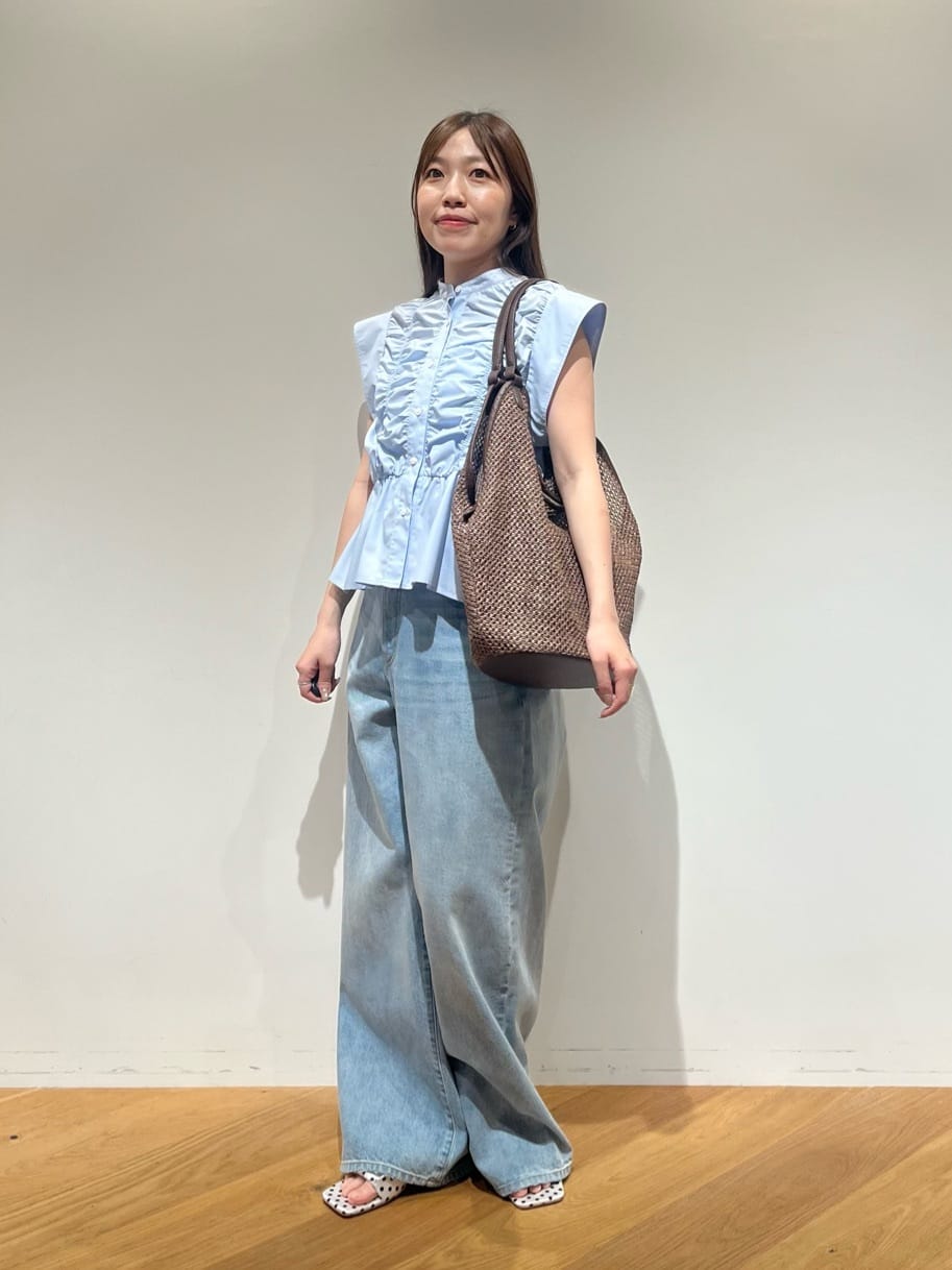 新品タグ付き！＜EMMEL REFINES＞EM シャーリング フレア ブラウス UNITED ARROWS green label relaxing | <EMMEL REFINES>EM