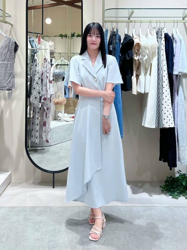 natural couture | フレアスリーブテーラーワンピース | Rakuten