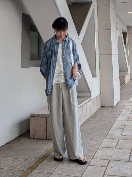 BEARDSLEY | シフォンデニムポンチョシャツ | Rakuten Fashion(楽天