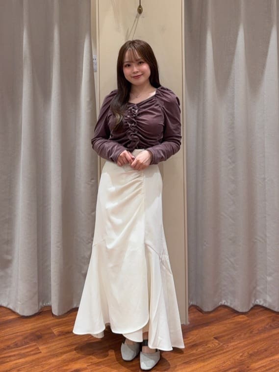 ナチュラルクチュール　ドレープデザインマーメイドスカート ナイスクラップ NICE CLAUP 【natural couture】ドレープデザイン
