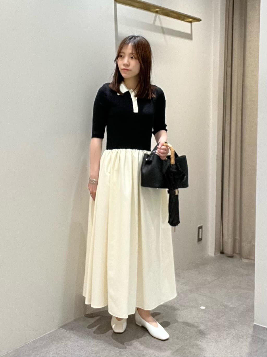 UNITED ARROWS フィット ＆ フレア ポロワンピース UNITED ARROWSのフィット&フレア ポロワンピース -ウォッシャブル-を