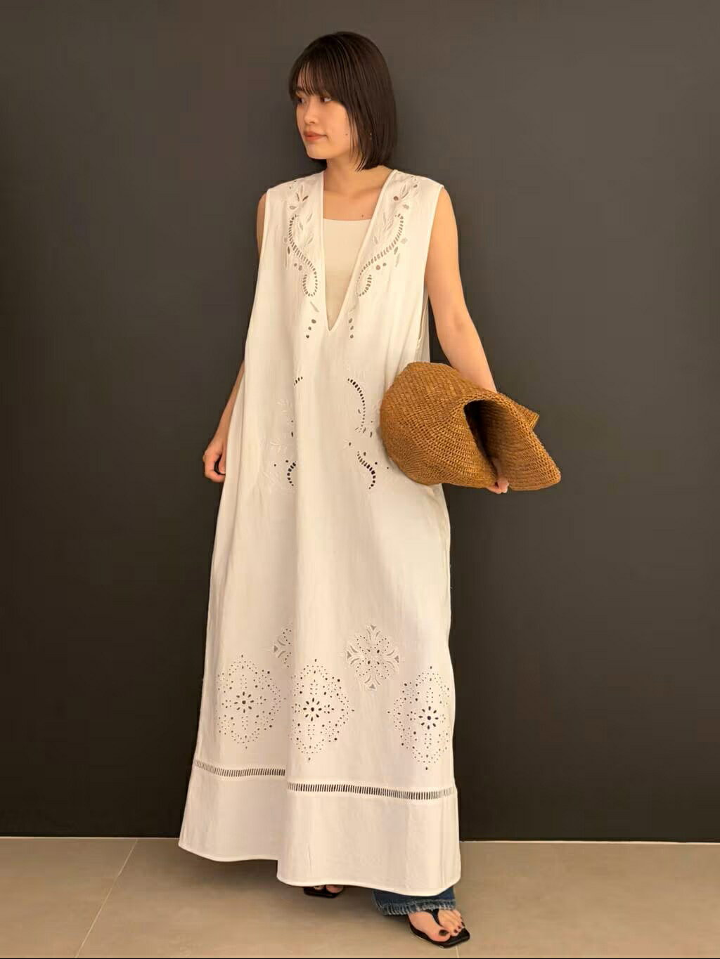 Curensology | コットンカットワークワンピース | Rakuten Fashion