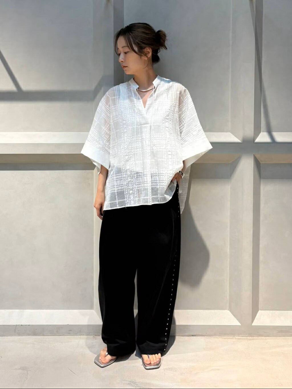 Curensology | シアーチェックブラウス | Rakuten Fashion(楽天