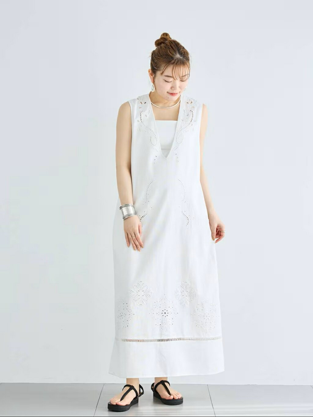 Curensology | コットンカットワークワンピース | Rakuten Fashion
