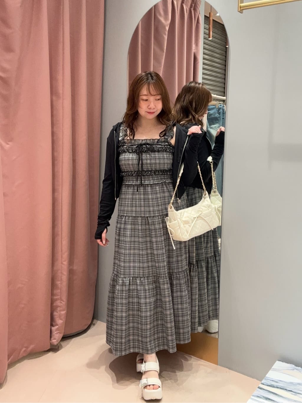 おまとめ2点　BEAUTY&YOUTH ワンピース テラコッタとグレー one after another NICE CLAUP | 【ウォッシャブル】背中あき配色