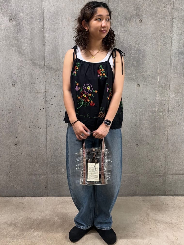 FREAK'S STORE | インド 肩リボン 刺繍 リメイク風 キャミソール