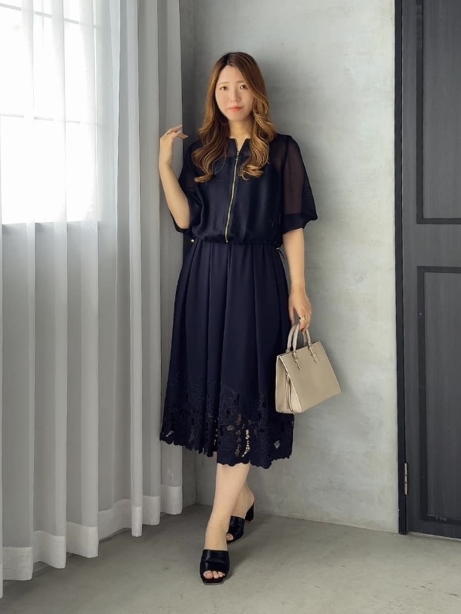 Viaggio Bluの【新色追加】カラミメッシュジャケットを使ったコーディネートを紹介します。｜Rakuten Fashion(楽天ファッション／旧楽天ブランドアベニュー)7242492