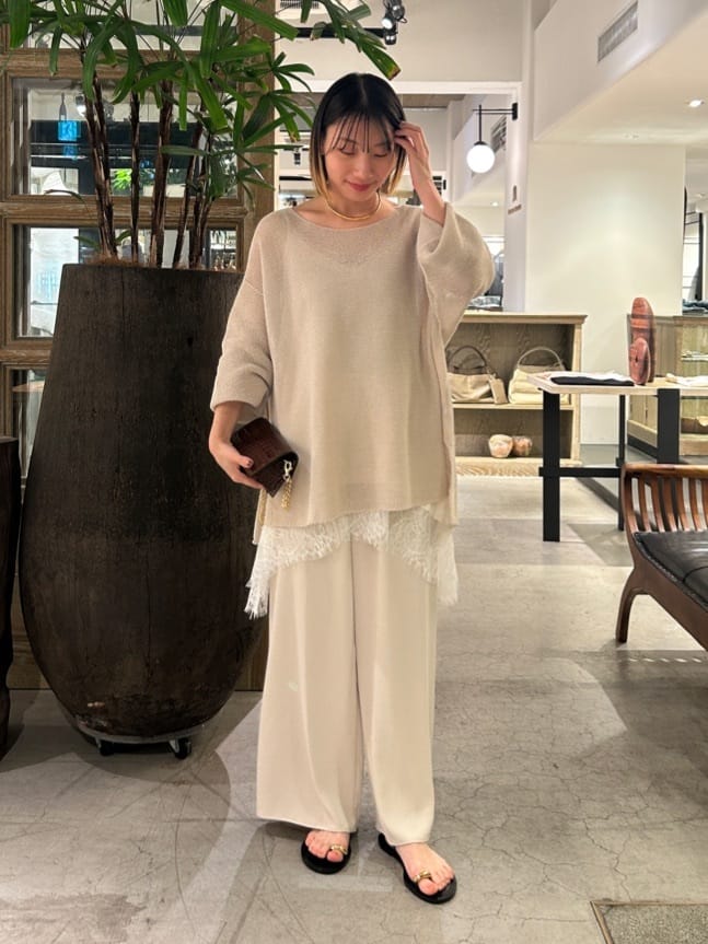 GALLARDAGALANTEのペーパーヤーンメッシュニットを使ったコーディネートを紹介します。｜Rakuten Fashion(楽天ファッション／旧楽天ブランドアベニュー)7242856