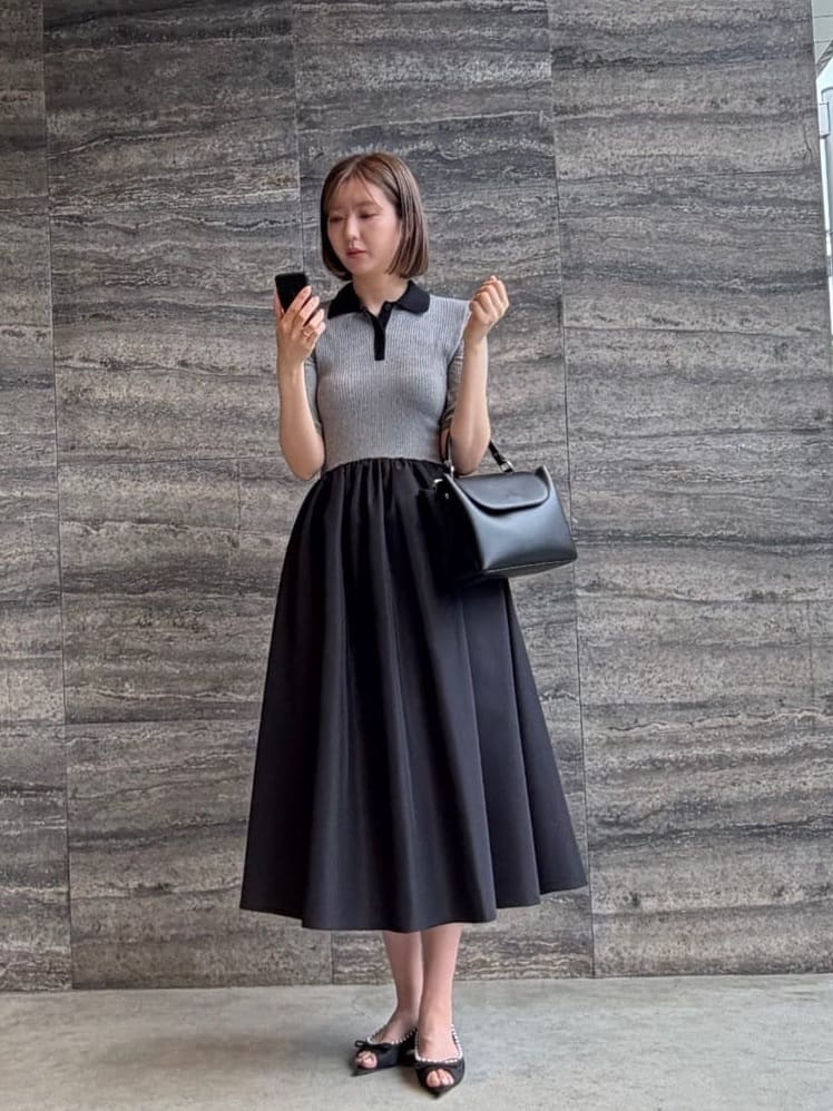 UNITED ARROWS | フィット&フレア ポロワンピース -ウォッシャブル