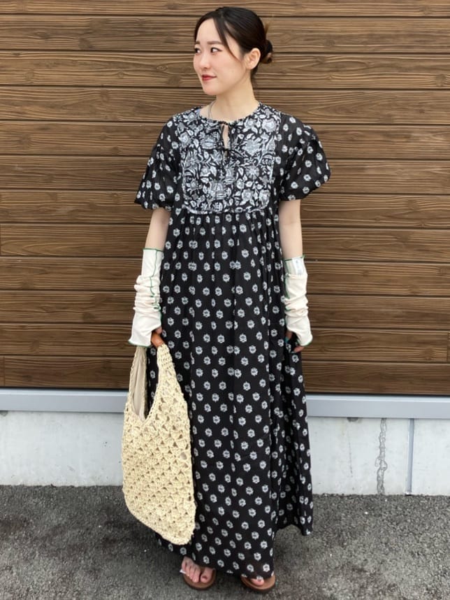 FREAK'S STORE | 限定展開 インド 花柄 フロント 切り替え ワンピース