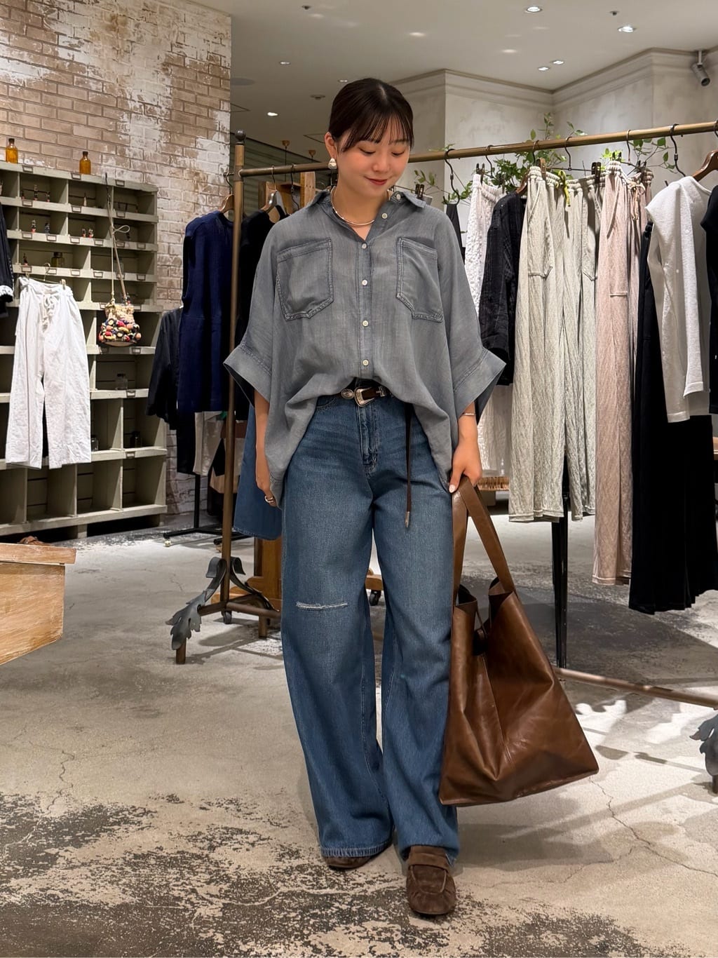 BEARDSLEY | シフォンデニムポンチョシャツ | Rakuten Fashion(楽天