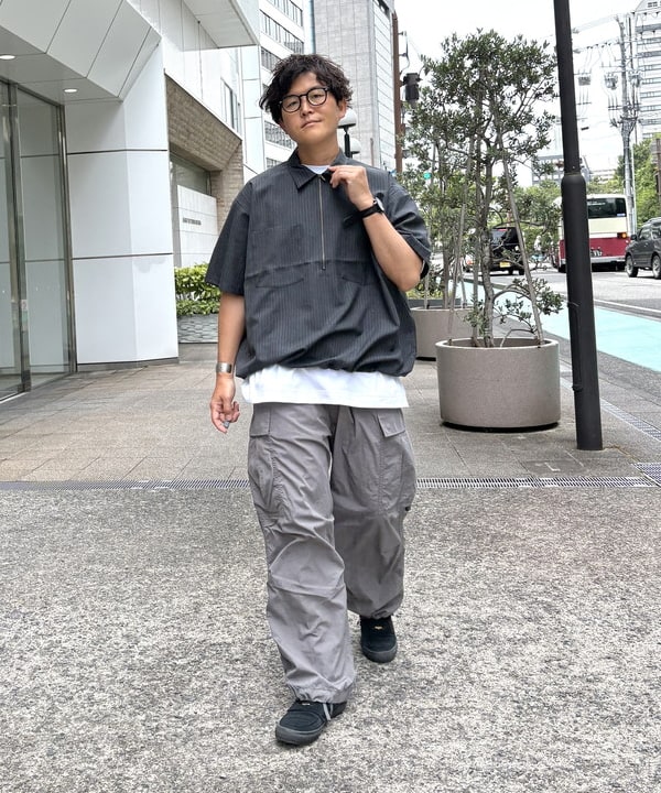 BEAMS MEN | TW ハーフジップ シャツ【ワイドフィット】 | Rakuten