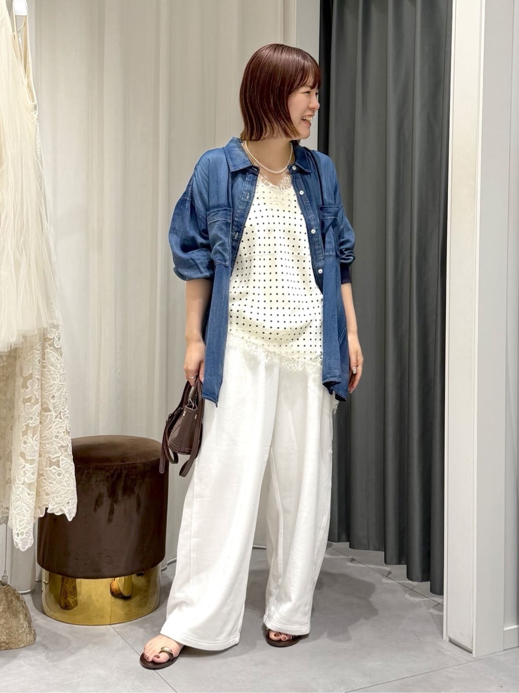 DOUDOU | 袖リブシアーデニムシャツ | Rakuten Fashion(楽天