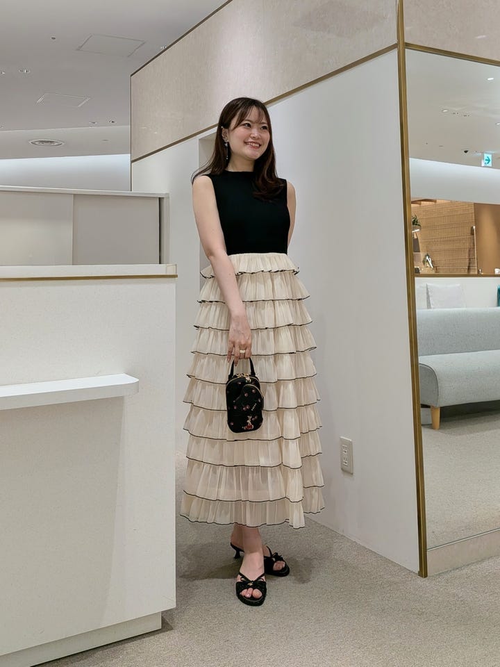 RANDA | ティアードフリルドッキングワンピース | Rakuten Fashion