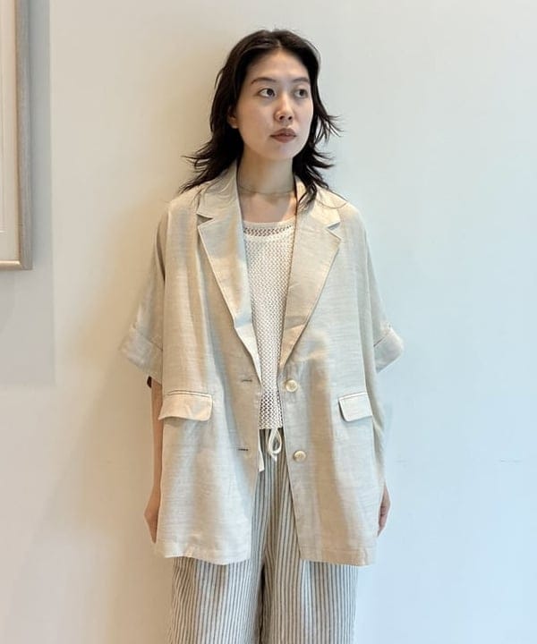 BEAMS HEART | フレンチ 半袖 ジャケット 26SS ウォッシャブル ラフ