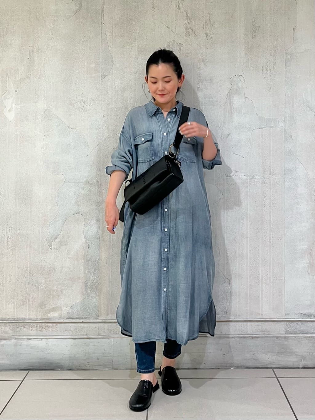 BEARDSLEY | シフォンデニムシャツワンピース | Rakuten Fashion(楽天