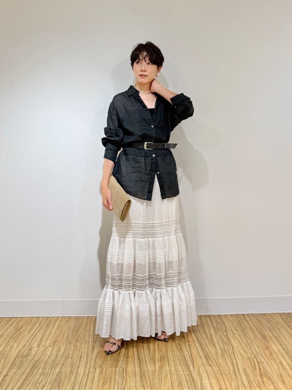 Whim Gazette | コットンギャザーマキシスカート | Rakuten Fashion