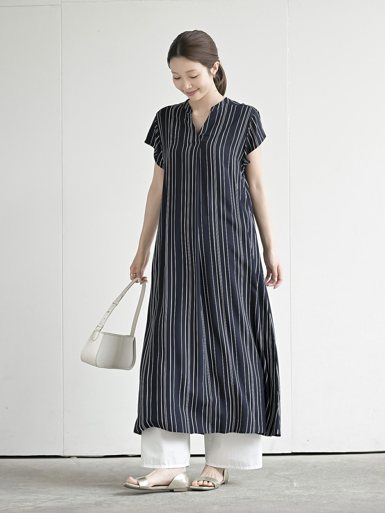 rps | レーヨンノーカラースキッパーワンピース | Rakuten Fashion