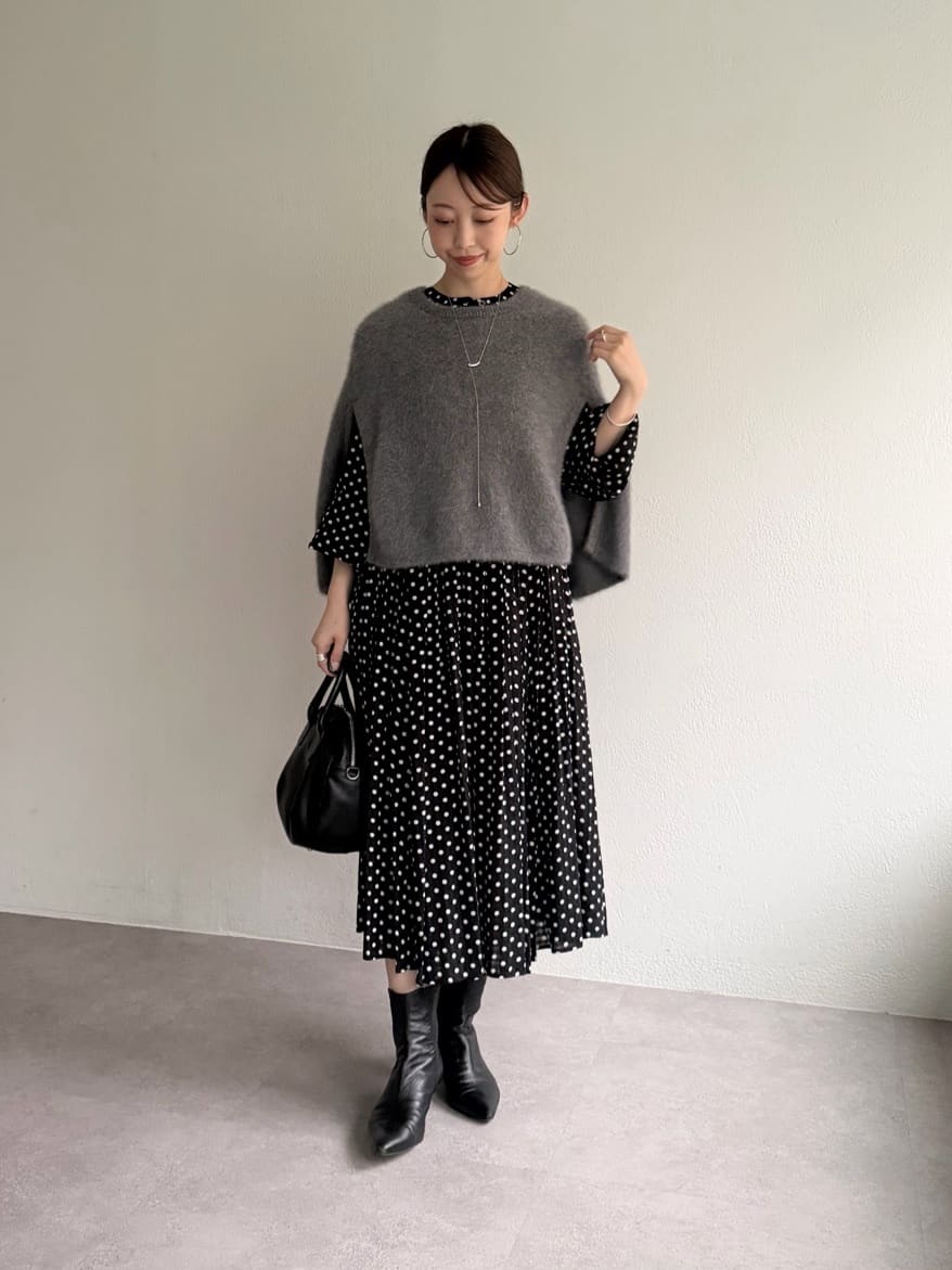 BEARDSLEY | 《近日完売サイズ追加予約決定》ドットギャザーワンピース