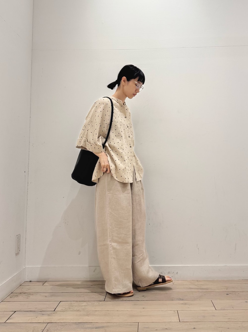 URBAN RESEARCH DOORS | リネンリヨセルドットドルマンシャツ
