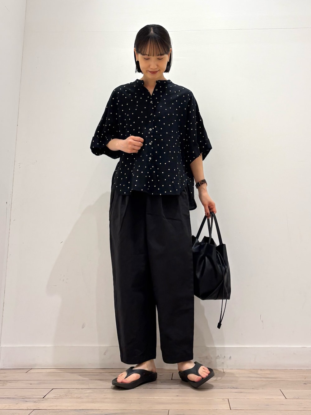 URBAN RESEARCH DOORS | リネンリヨセルドットドルマンシャツ
