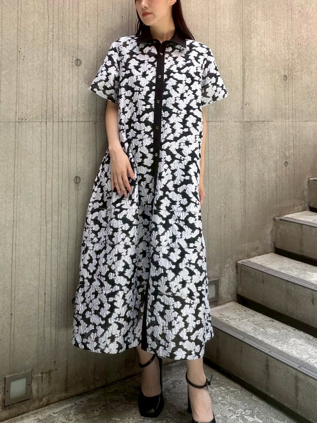LE CIEL BLEU | シアージャカードドレス / Sheer Jacquard Dress