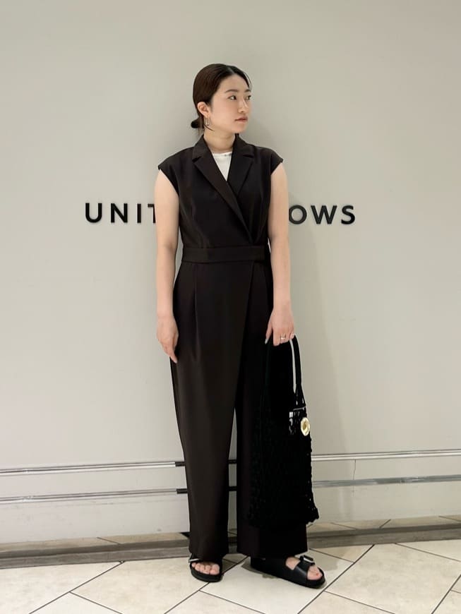 UNITED ARROWS | ツイル オールインワン -ストレッチ 防シワ 接触冷感