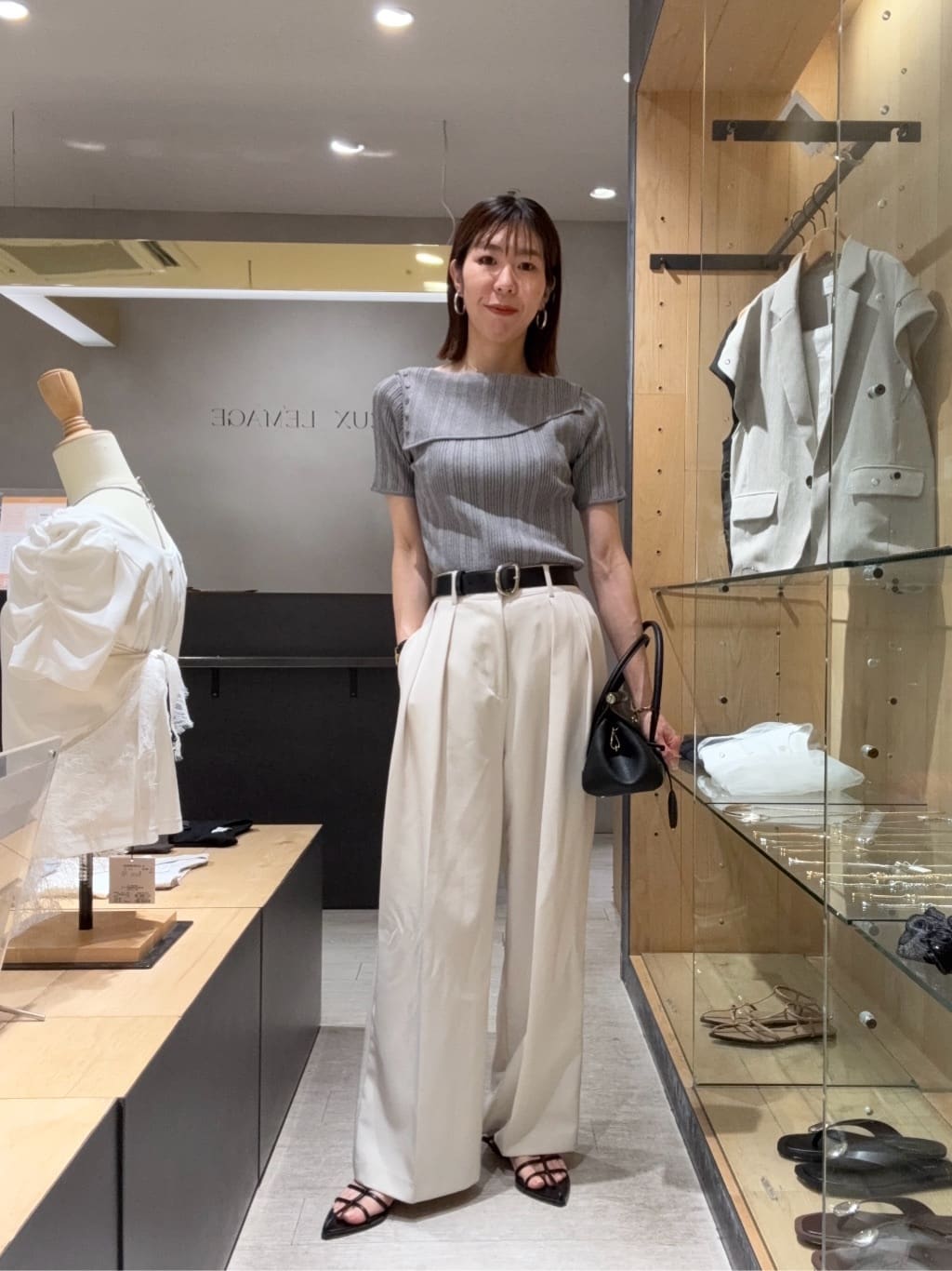 CAPRICIEUX LE'MAGE | ラップカラーリブニット | Rakuten Fashion(楽天
