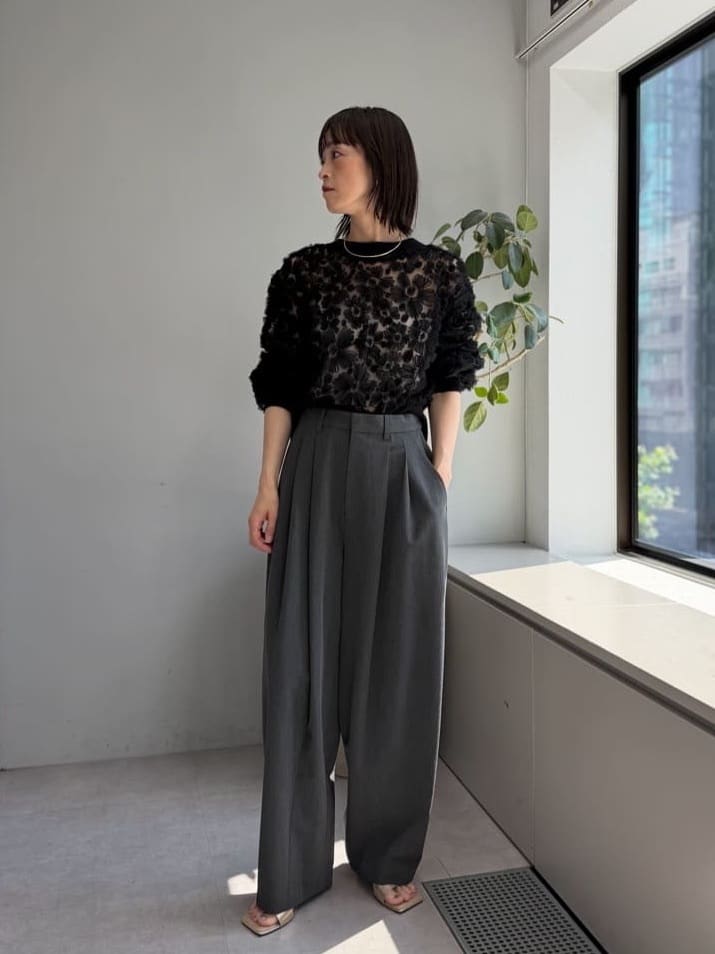 GALLARDAGALANTEの【前後2WAY】フラワーシアーカーディガンを使ったコーディネートを紹介します。｜Rakuten Fashion(楽天ファッション／旧楽天ブランドアベニュー)7246618