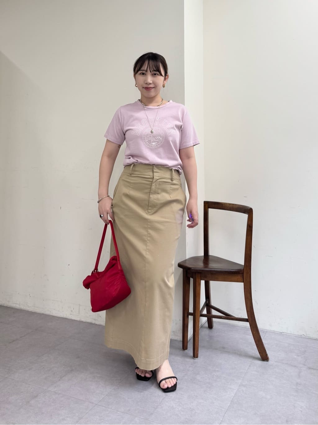 新品タグ付き　Oggi 6月号掲載アイテム　チノストレッチスカート セール】＜Oggi 6月号掲載アイテム＞【低身長サイズあり】チノ