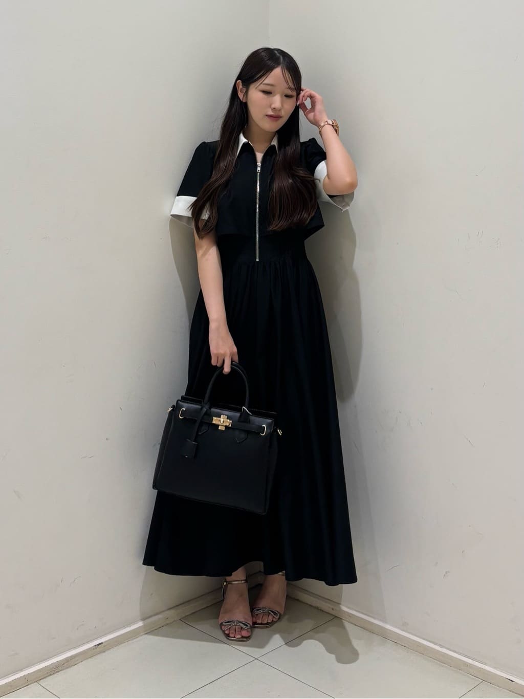 rienda | バストディティールフレアワンピース | Rakuten Fashion(楽天