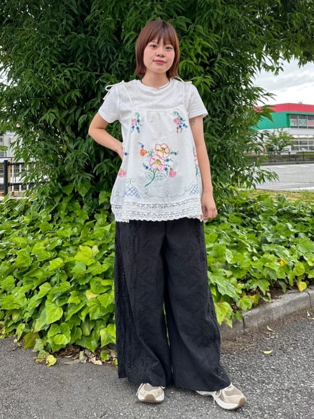FREAK'S STORE | インド 肩リボン 刺繍 リメイク風 キャミソール