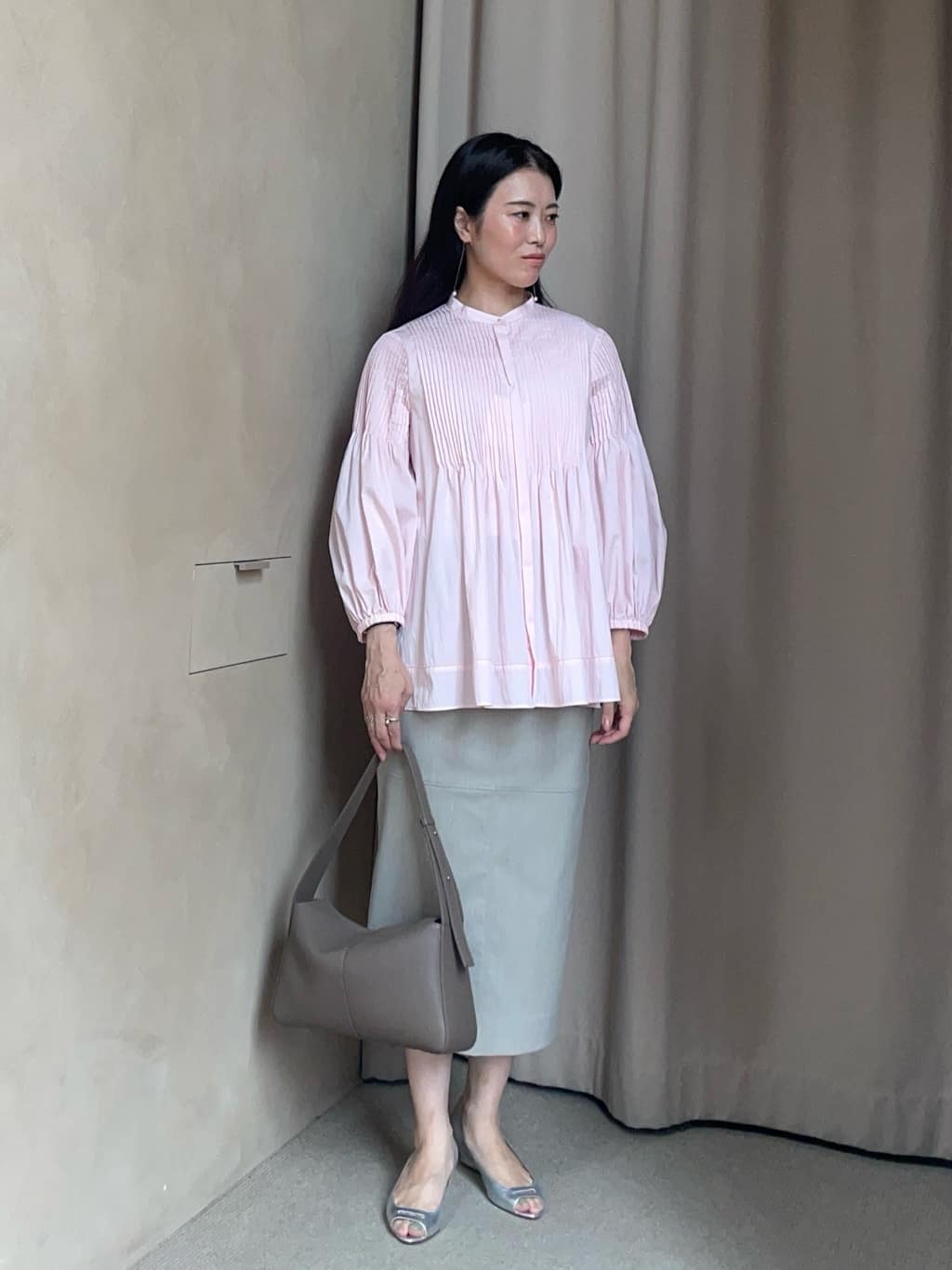 UNITED ARROWS | ピンタック バンドカラー ブラウス | Rakuten Fashion