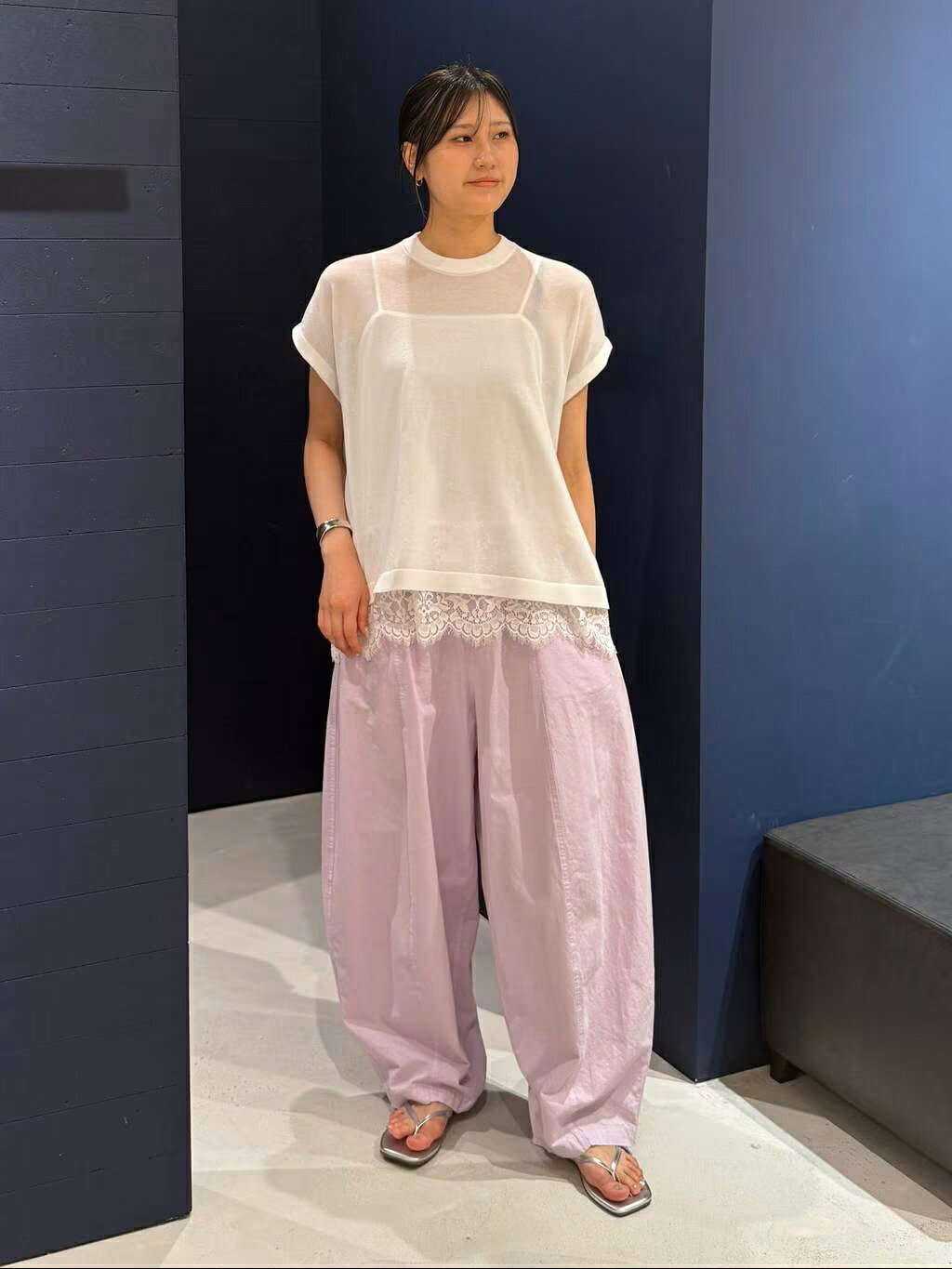 Curensology | レイヤードレースニットプルオーバー | Rakuten Fashion