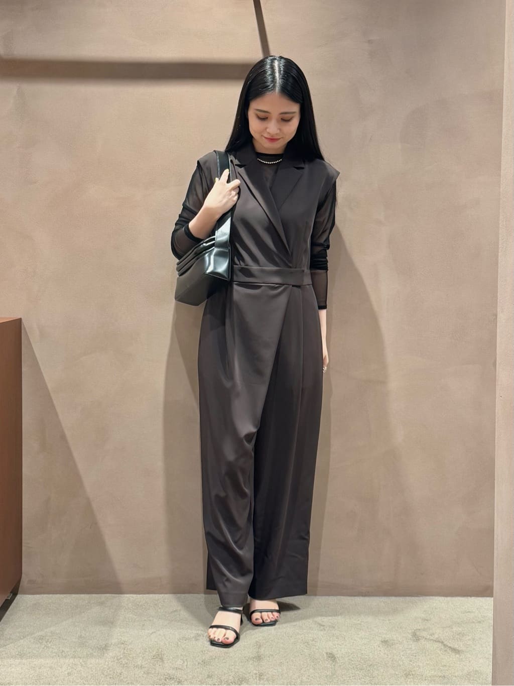 UNITED ARROWS | ツイル オールインワン -ストレッチ 防シワ 接触冷感