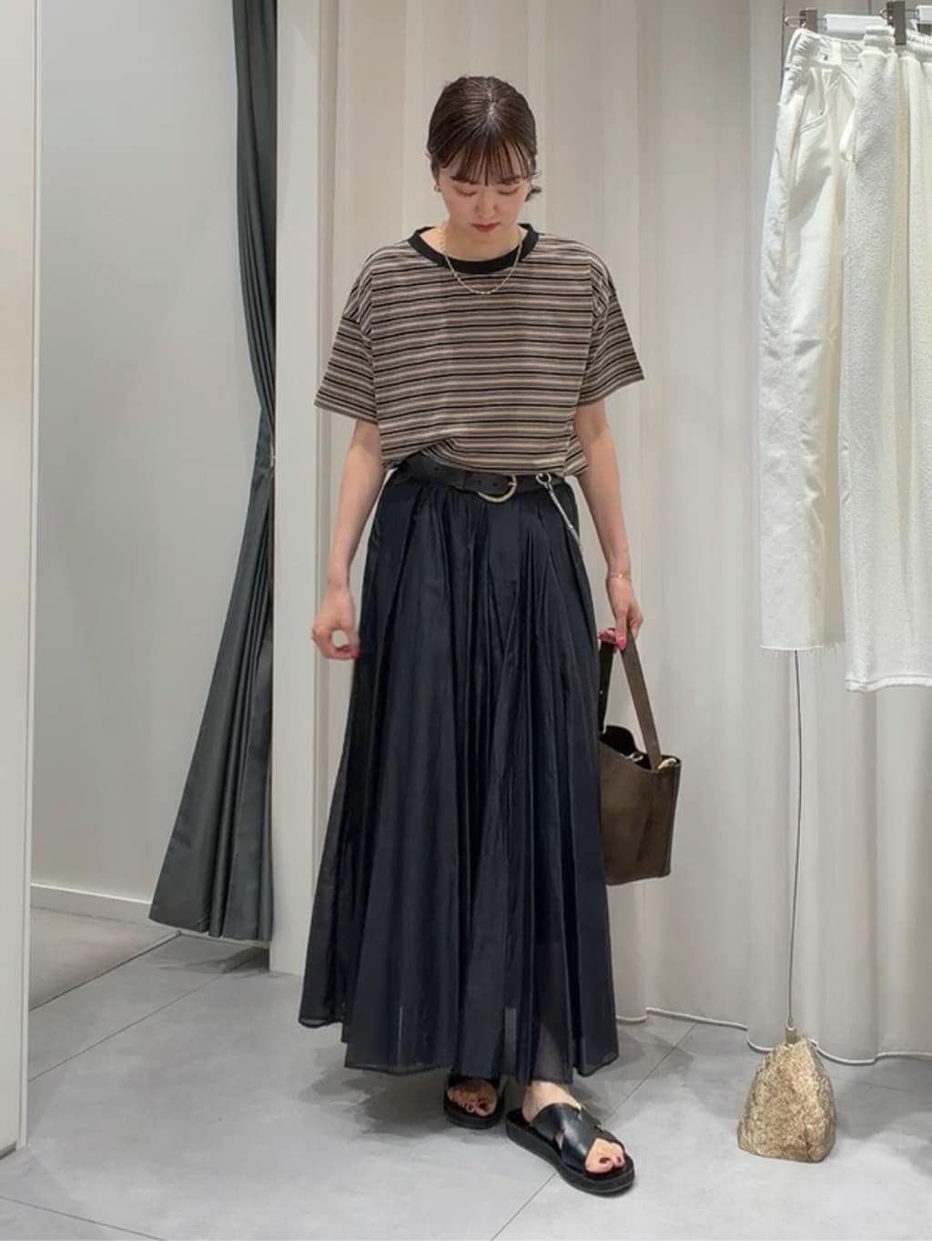 DOUDOU | テンセルタックギャザースカート | Rakuten Fashion(楽天