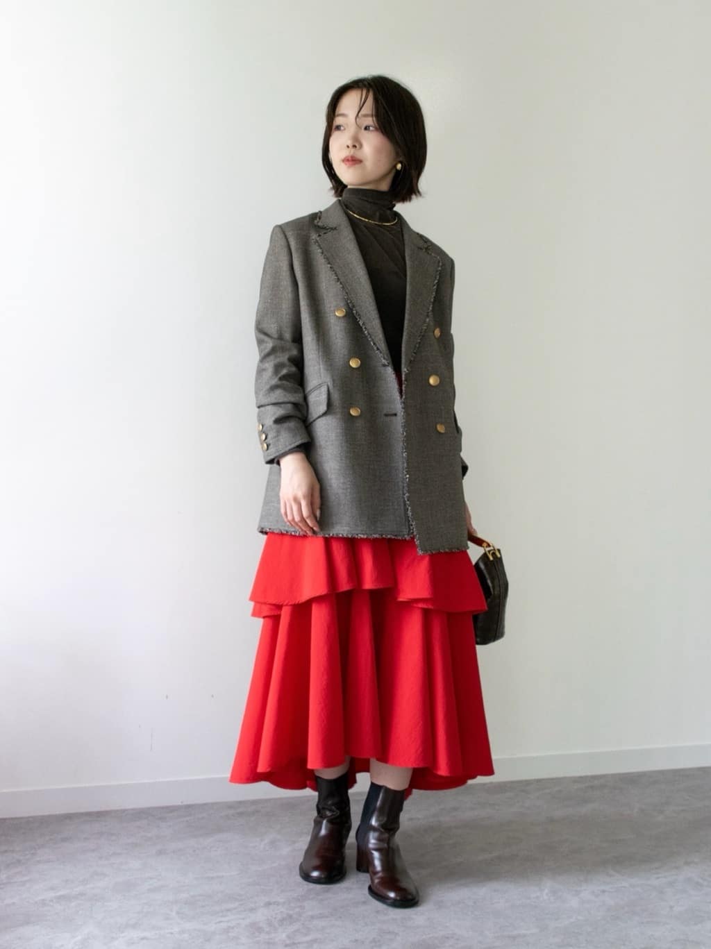 allurevilleのPLUM MIX フリンジダブルジャケットを使ったコーディネートを紹介します。｜Rakuten Fashion(楽天ファッション／旧楽天ブランドアベニュー)7279150